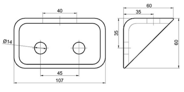Consola, suport prindere sasiu, zincata, Eurocargo