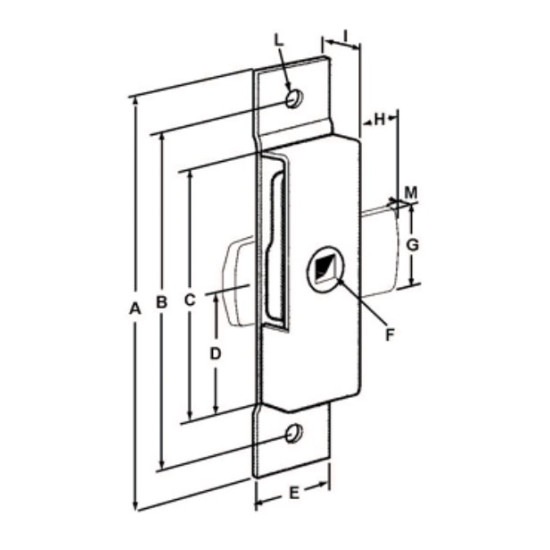 Incuietoare cu limba, Zincata, 115x22mm