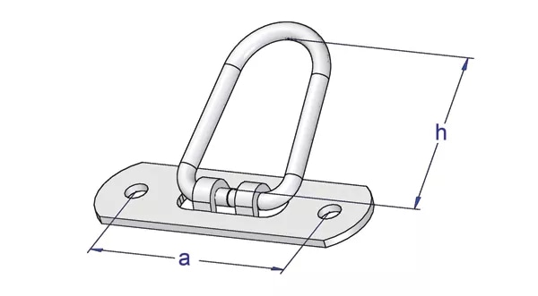 Brida, ureche oblon, batanta, H 37mm