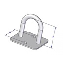 Brida, ureche oblon, baza patrata, H 21mm