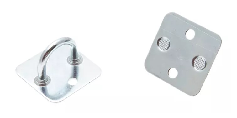 Brida, ureche oblon, baza patrata, H 38mm