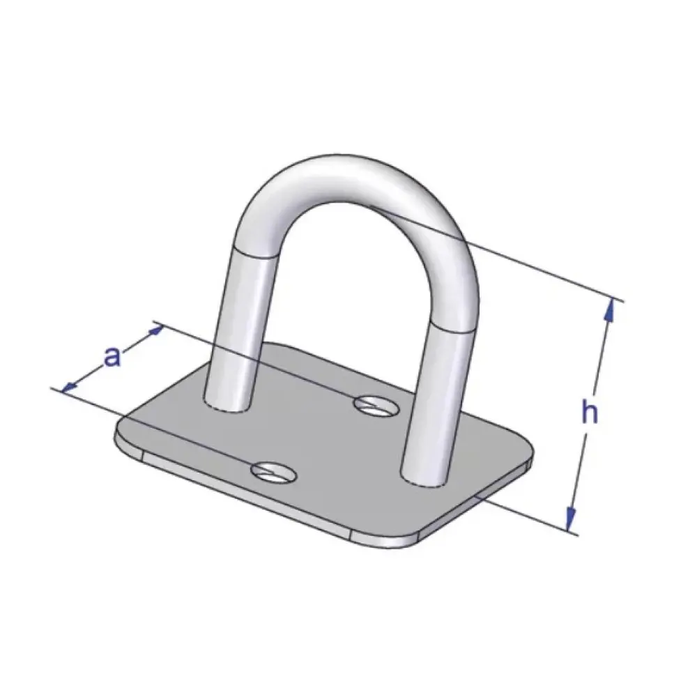 Brida, ureche oblon, baza romb, H 22.5mm