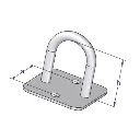 Brida, ureche oblon, baza romb, H 22.5mm