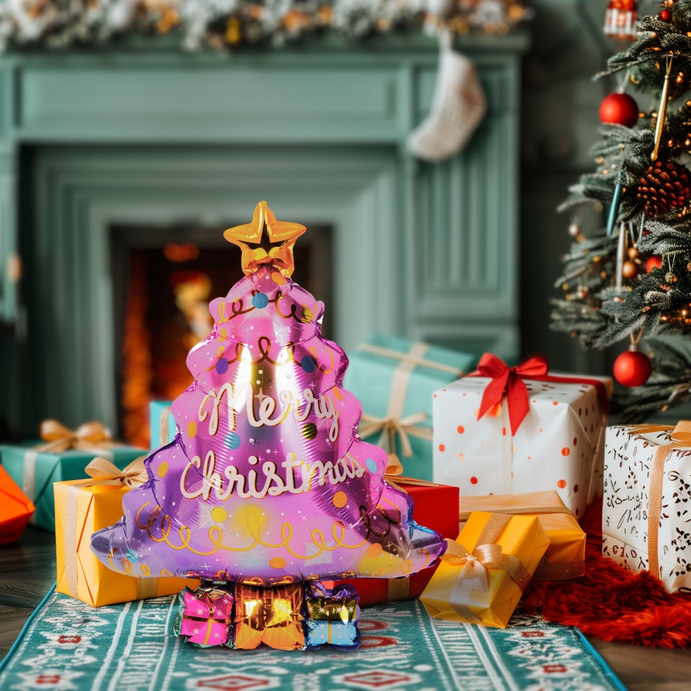 Balon, folie aluminiu, brad, 58x83cm