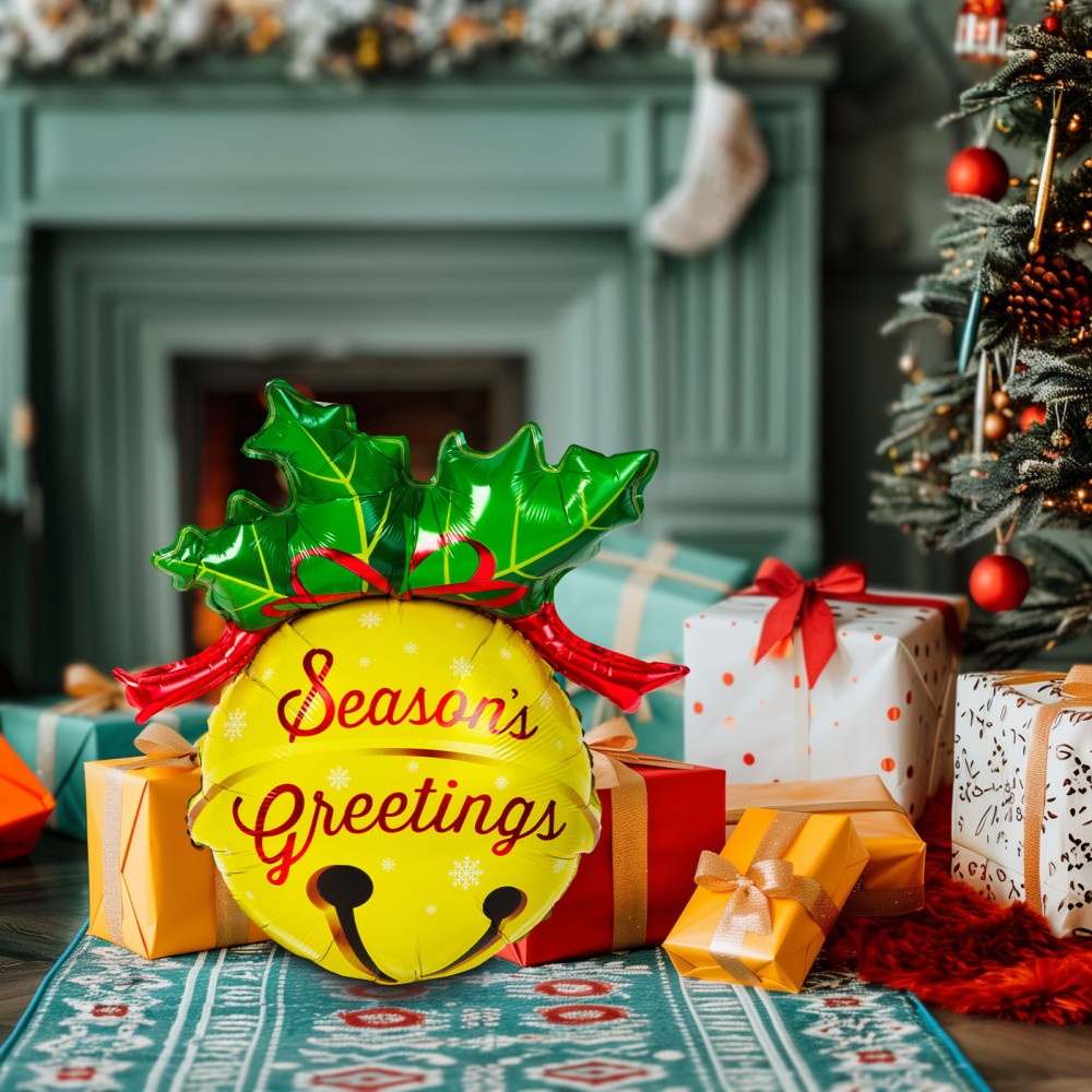 Balon, folie aluminiu, clopotel, 58x78cm