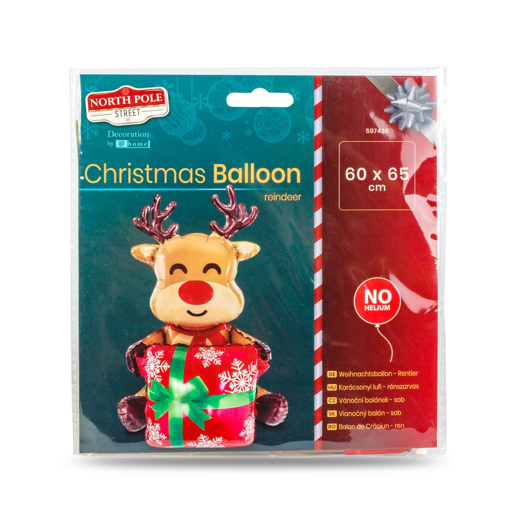 Balon decorativ, ren, folie, 60x65cm