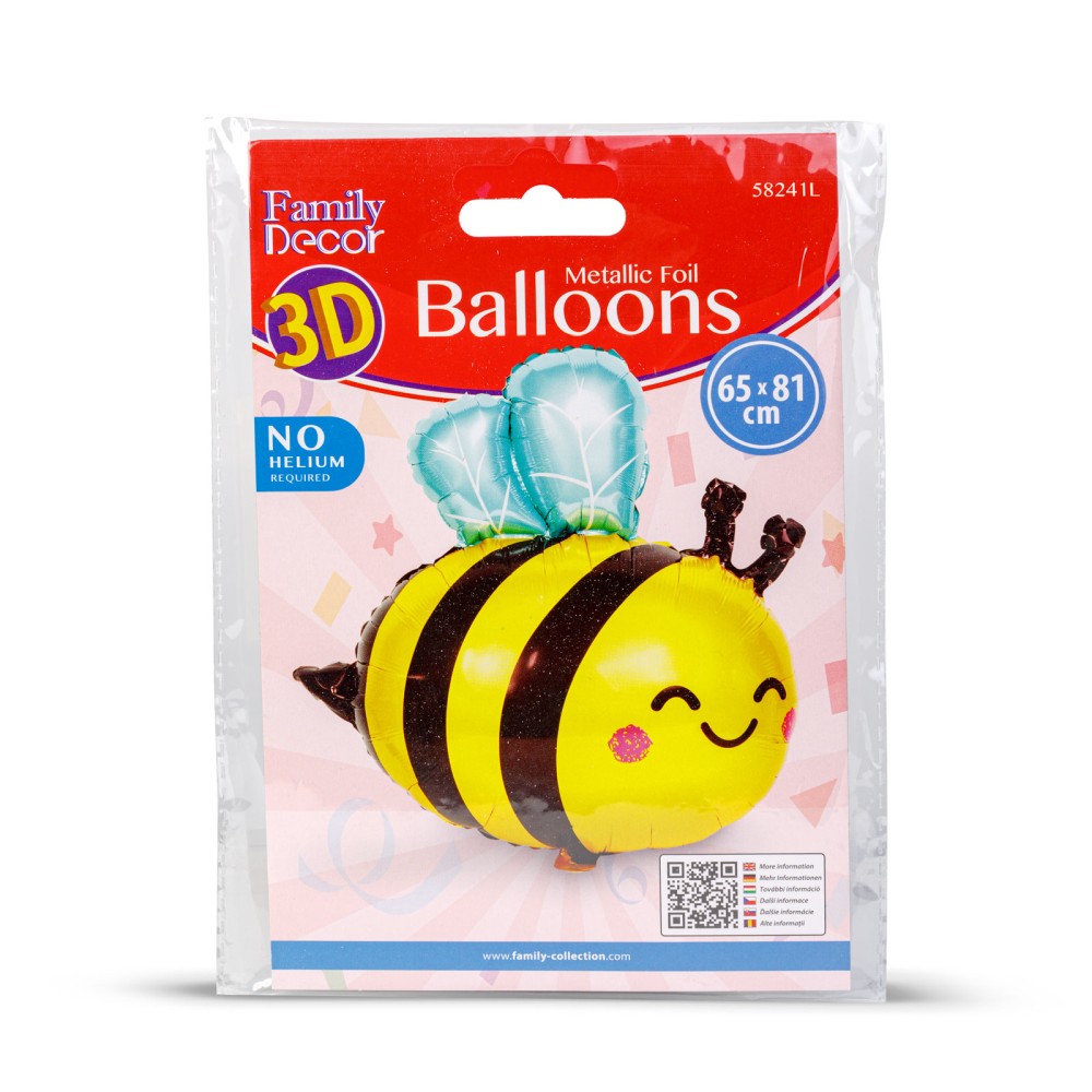 Balon, folie aluminiu, albina, 65x81cm