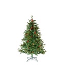 Brad artificial cu bobite rosii, PE/PVC, 150 cm