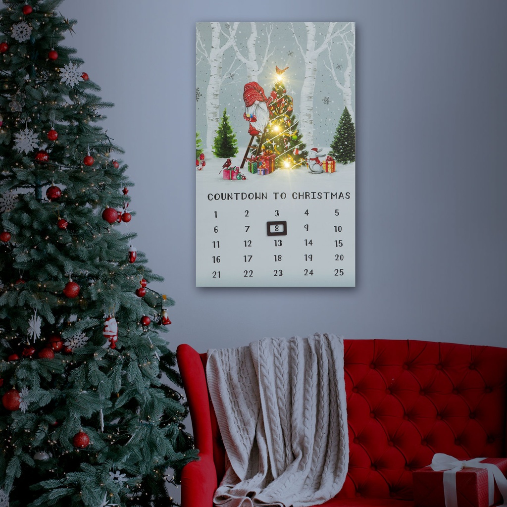 Calendar LED, 2xAA, 30x50cm