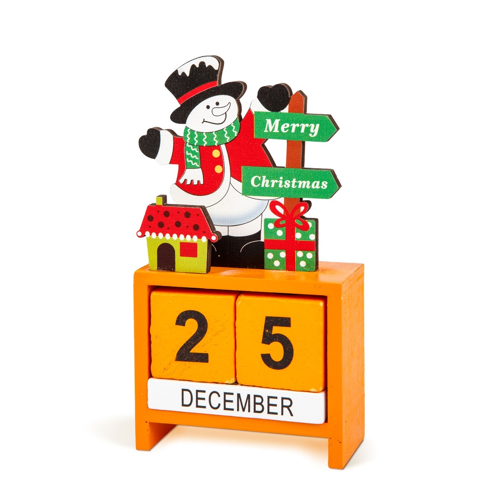 Calendar decorativ din lemn MDF, 13.5x7x3.5cm