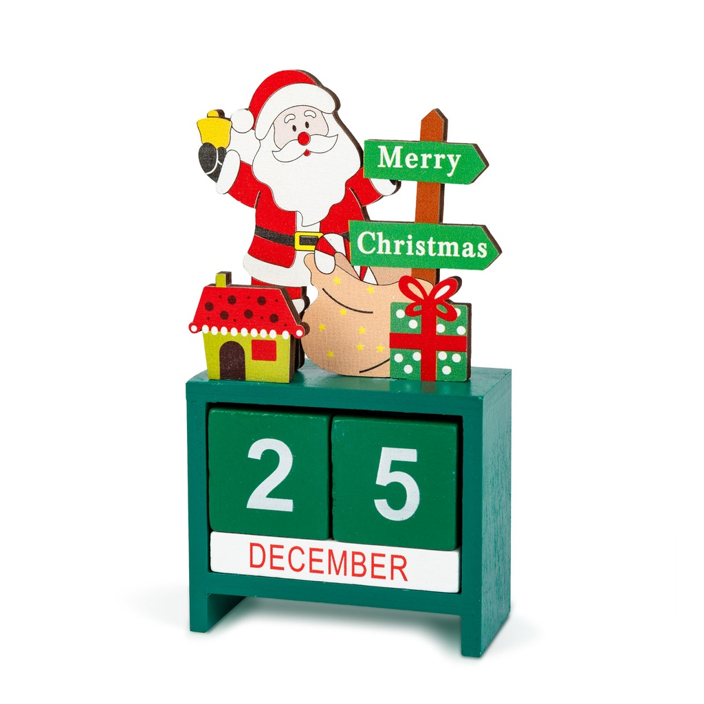 Calendar decorativ din lemn MDF, 13.5x7x3.5cm