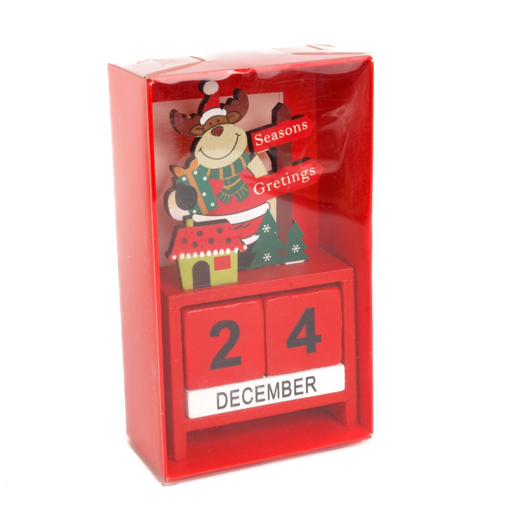 Calendar decorativ din lemn MDF, 13.5x7x3.5cm