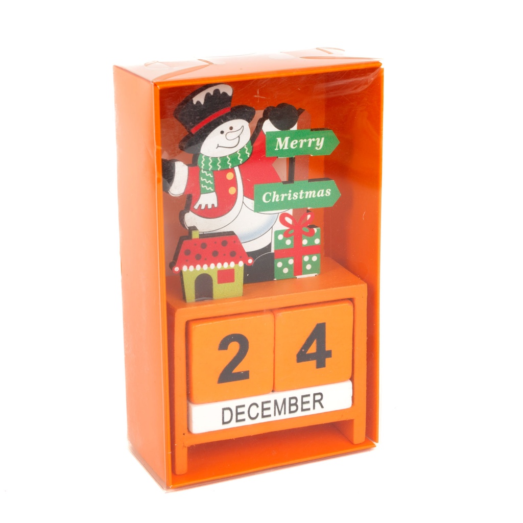 Calendar decorativ din lemn MDF, 13.5x7x3.5cm