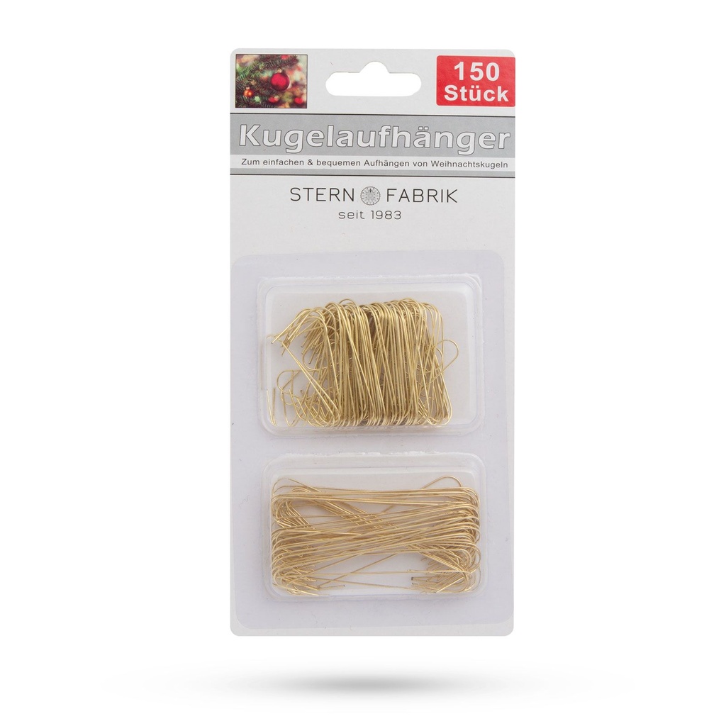 Carlige pt agatat ornamente in brad Craciun, auriu, set 150 buc.