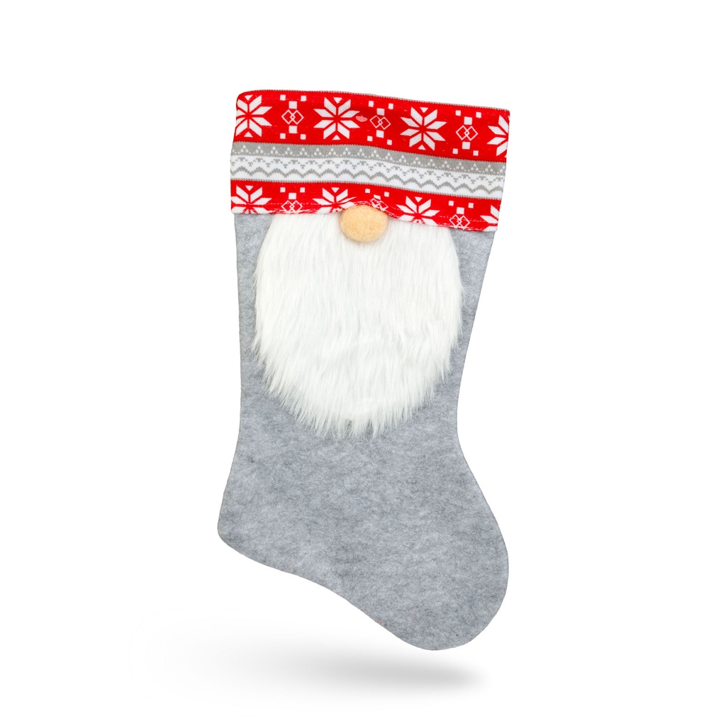 Cizma decorativa Craciun, textil, spiridus, 45cm