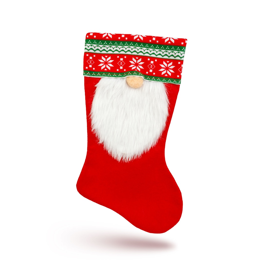 Cizma decorativa Craciun, textil, spiridus, 45cm
