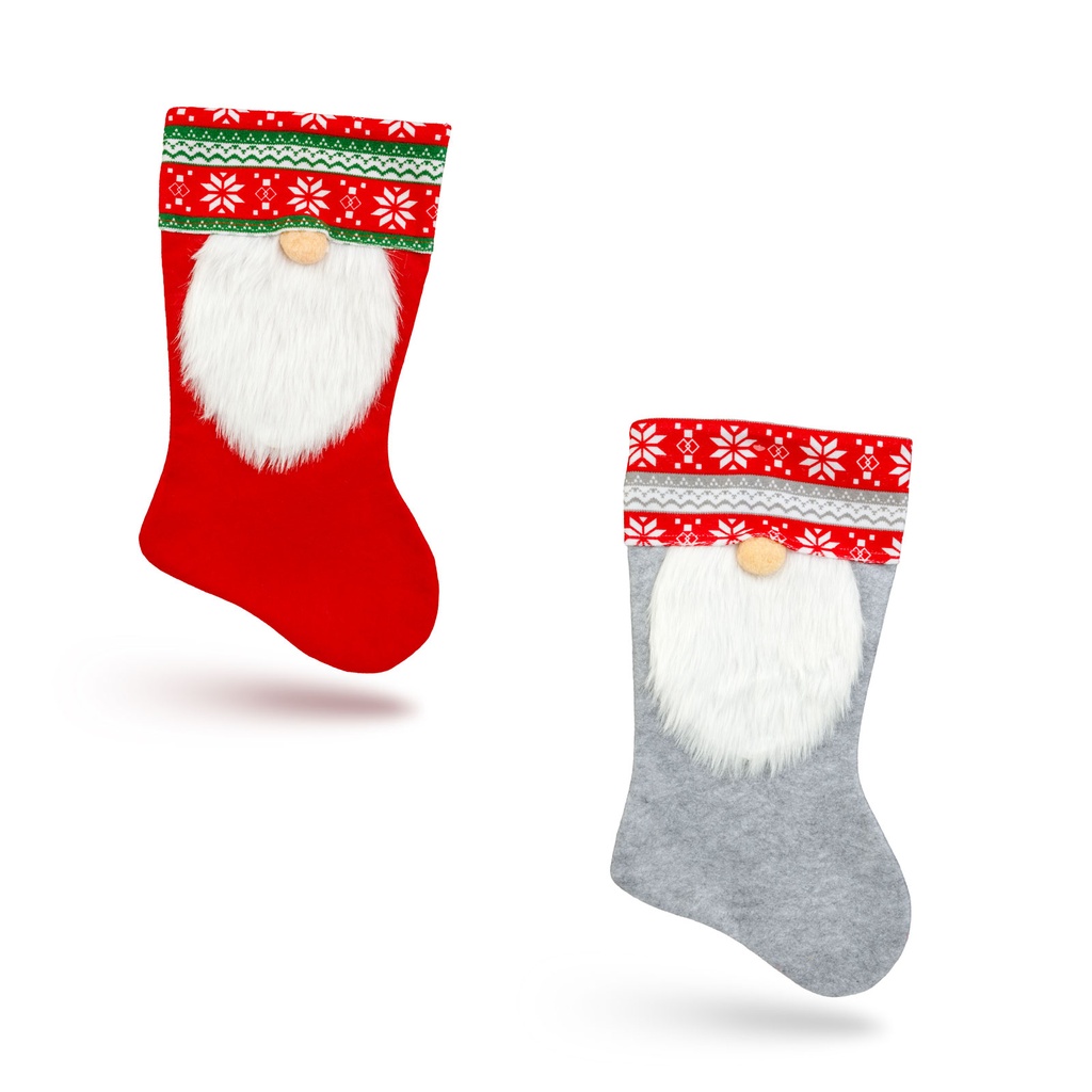 Cizma decorativa Craciun, textil, spiridus, 45cm