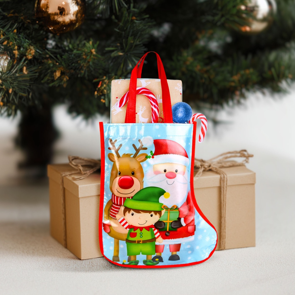 Geanta cadou, model cizma, Mos si ren, 33cm