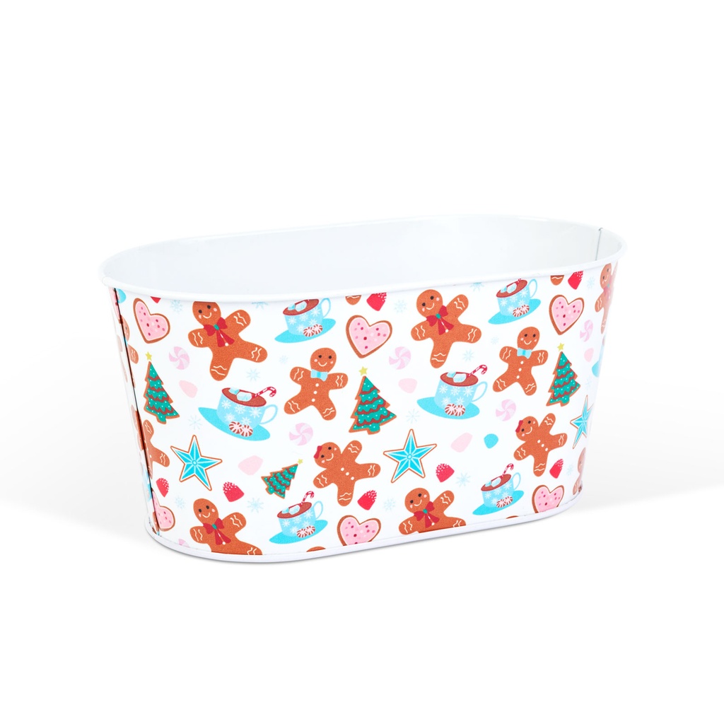 Cos decorativ, metalic, 19x11.5x9.5cm