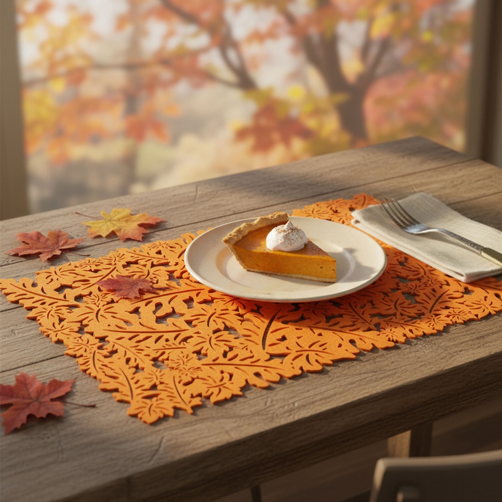 Covoras masa decorativ, portocaliu, 44.5x28.5cm