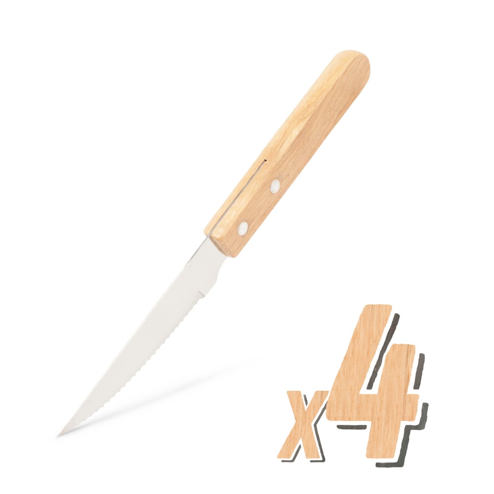 Cutite gratar, maner lemn, set 4 buc.