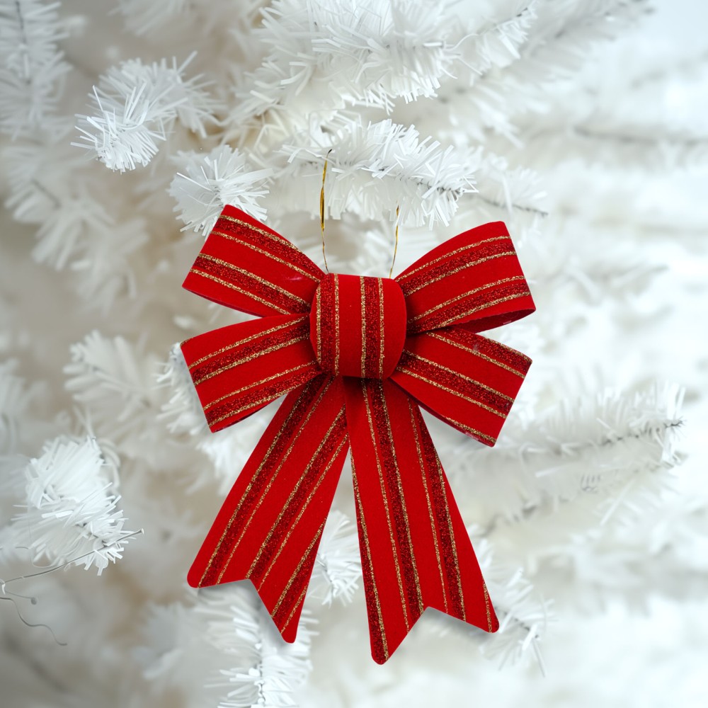 Decor Craciun, fundita, rosu, 18x25cm