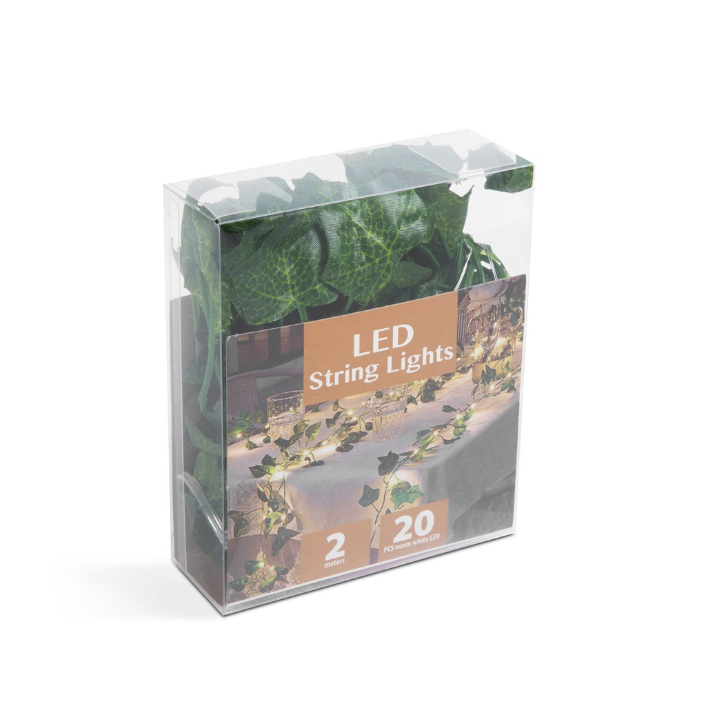 Decor Craciun, 20 LED, alb cald, 2m