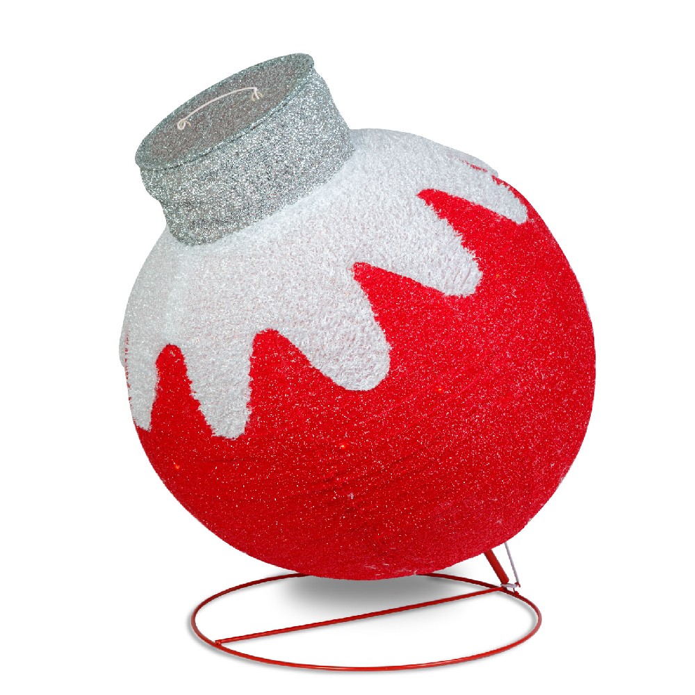 Ornament sferic luminos Craciun, 60 LED, rosu 60x83cm