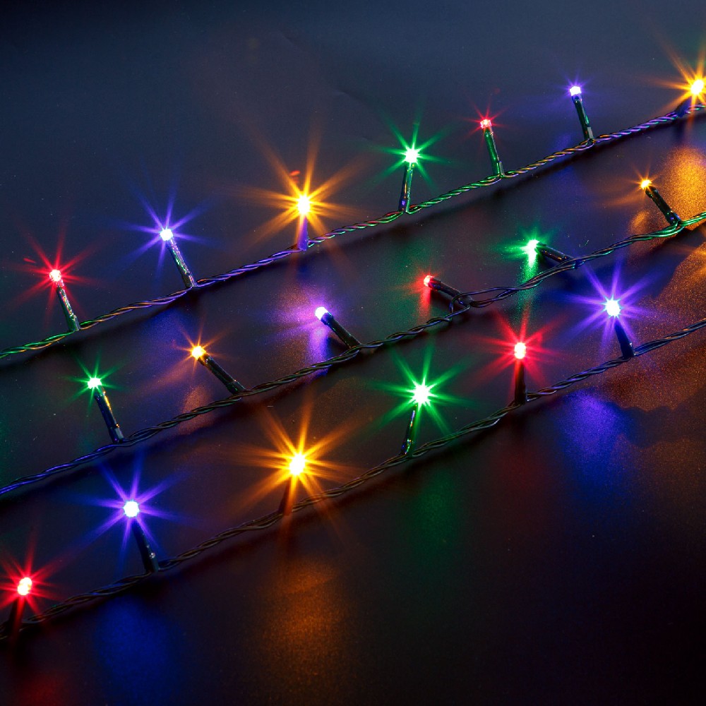 Luminite Craciun, 200 LED, cablu verde, 10m