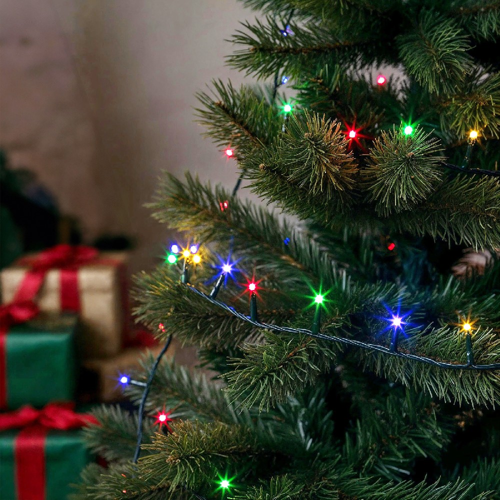 Luminite Craciun, 200 LED, cablu verde, 10m