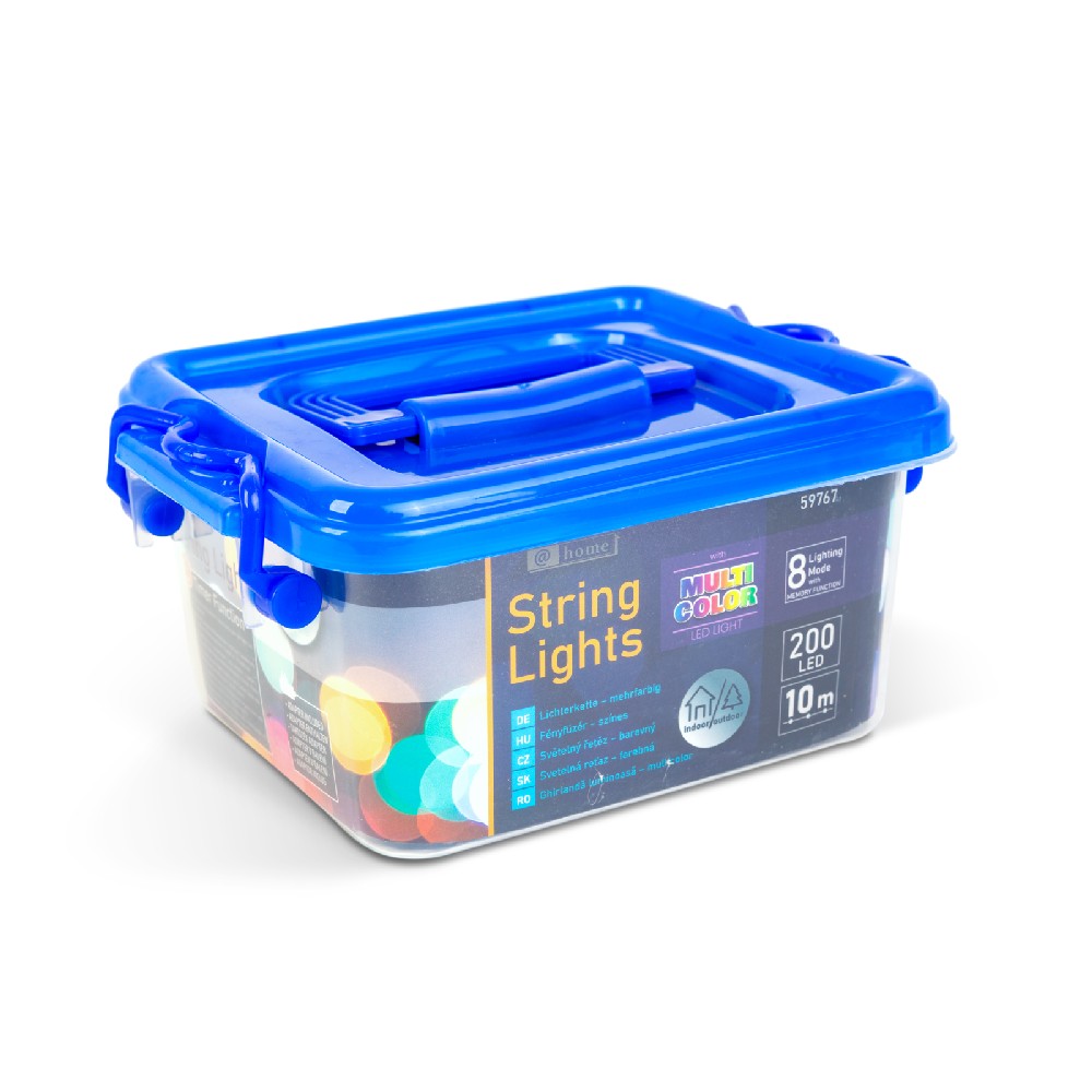 Luminite Craciun, 200 LED, cablu verde, 10m