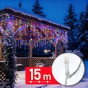 Luminite Craciun, 600 LED cablu transparent, 15m