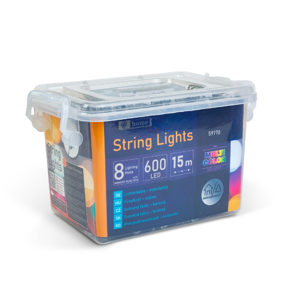 Luminite Craciun, 600 LED cablu transparent, 15m