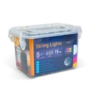 Luminite Craciun, 600 LED cablu transparent, 15m