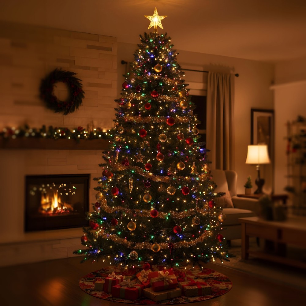 Luminite Craciun, 400 LED, cablu verde, 20m