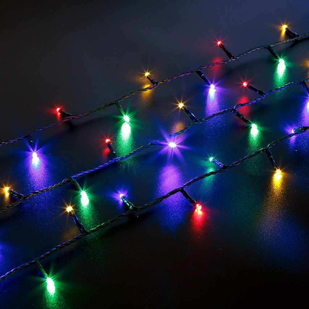 Luminite Craciun, 400 LED, cablu verde, 20m