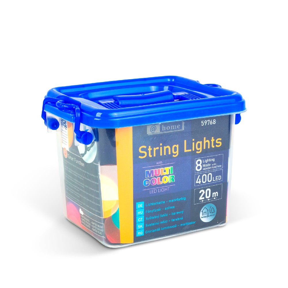 Luminite Craciun, 400 LED, cablu verde, 20m