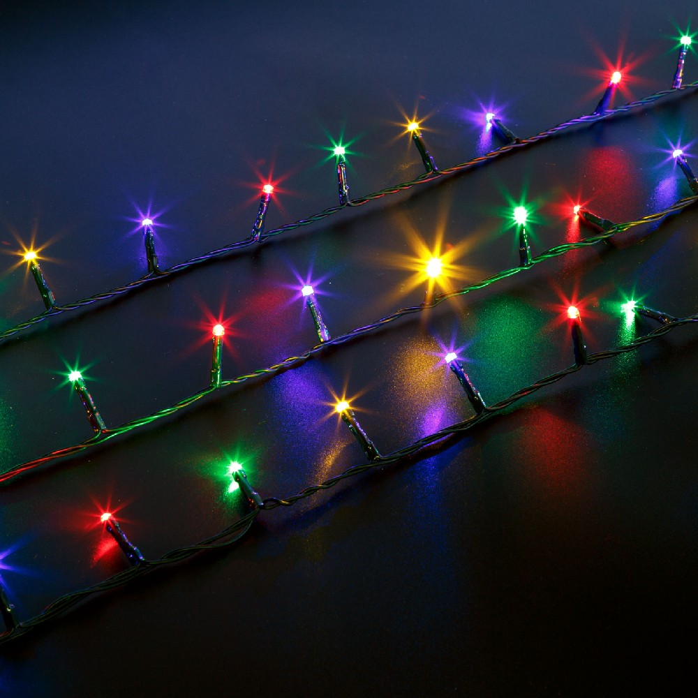 Luminite Craciun, 100 LED, cablu verde, 5m