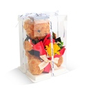 Ursulet cu floare artificiala, decor, 28x17x17cm