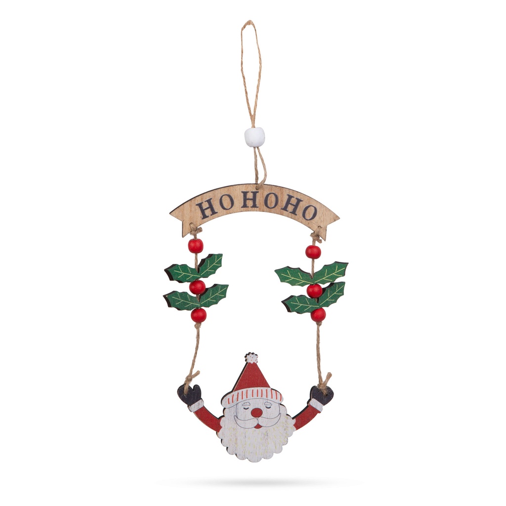 Decor Craciun, lemn, Mos Craciun, 13x17cm