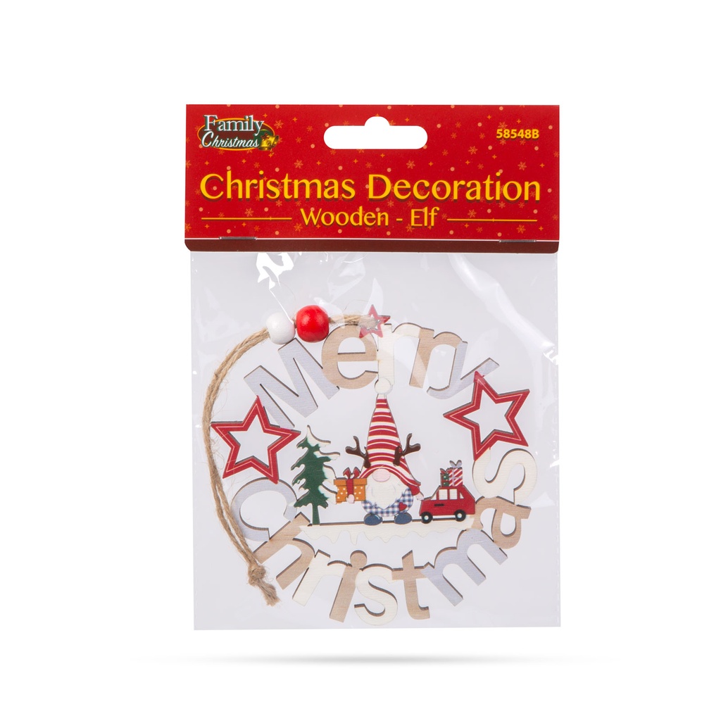 Decor Craciun, lemn, elf, 11cm