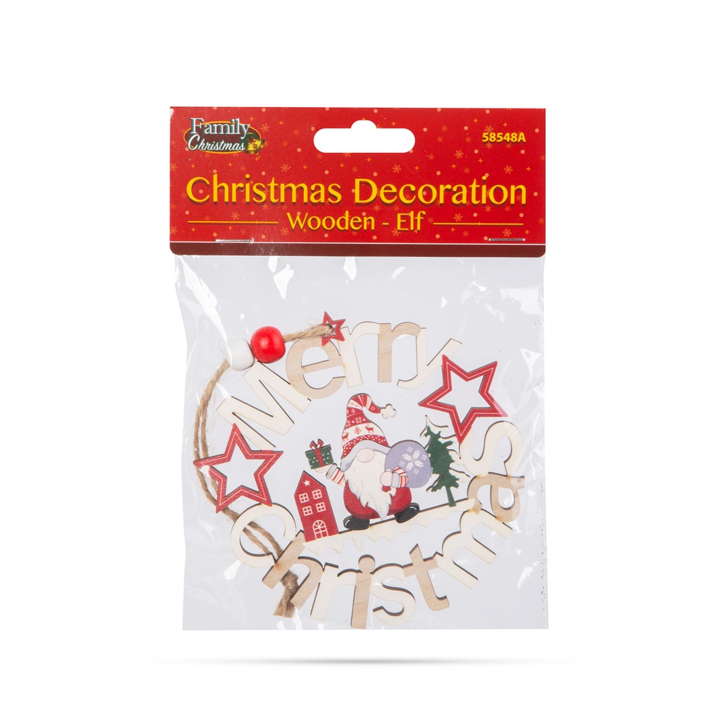 Decor Craciun, lemn, elf, 11cm