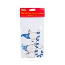 Decor Craciun, spiridus din lemn, albastru, 15cm