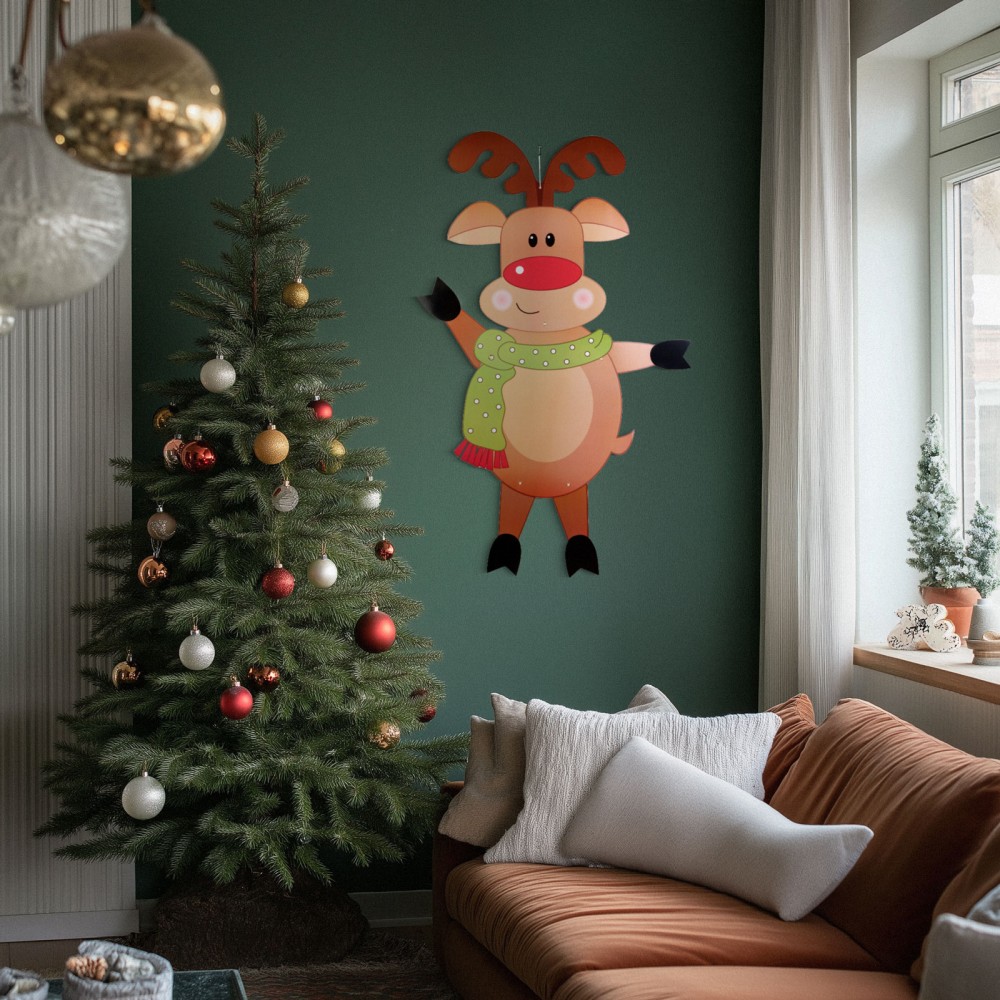 Decor Craciun, ren, hartie, 90cm
