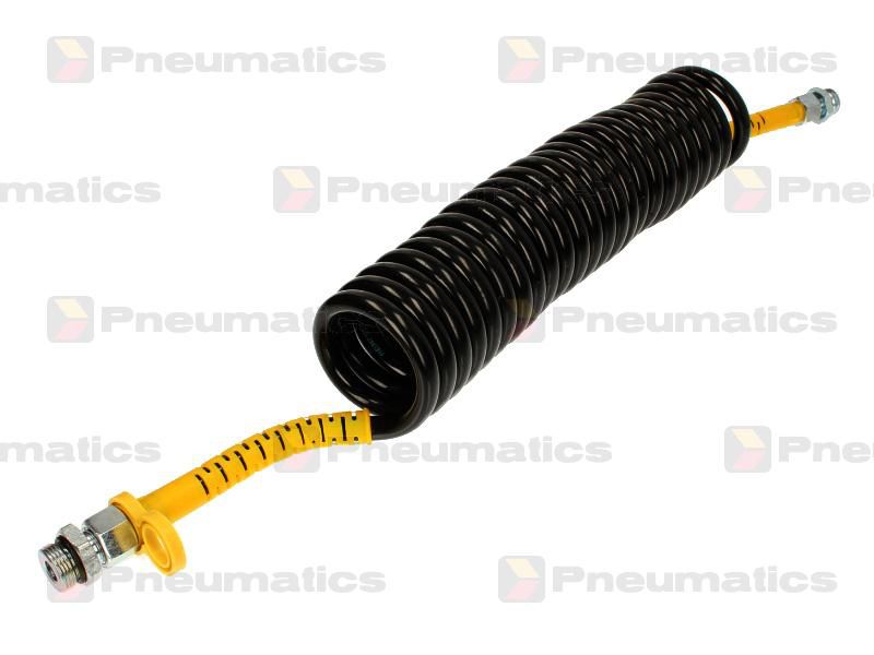 Furtun Aer, Poliuretanic, Spiralat, M22x1,5mm, 4.5m, Negru