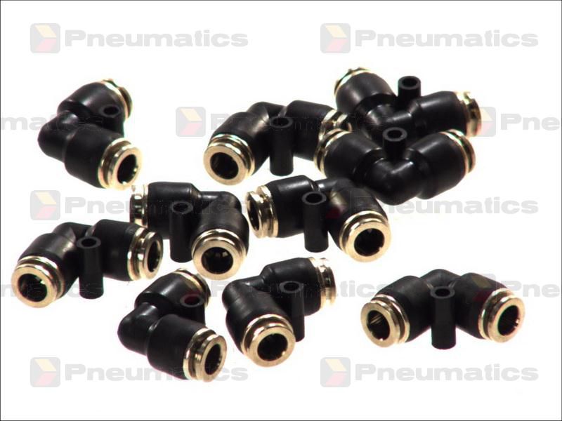 Conectori Furtun Aer, Cupla Rapida, Profil L, Diametru 6mm, Metal-Plastic, Set 10 Bucati