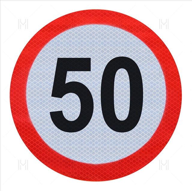 Autocolant Limitatoare Viteza Reflectorizant 50 km/h, Diametru 20 cm ( 200 mm )