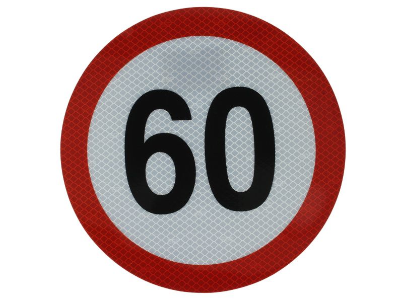 Autocolant Limitatoare Viteza Reflectorizant 60 km/h, Diametru 20 cm ( 200 mm )