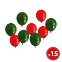 Baloane rosu, verde, metalic, set 15 buc.