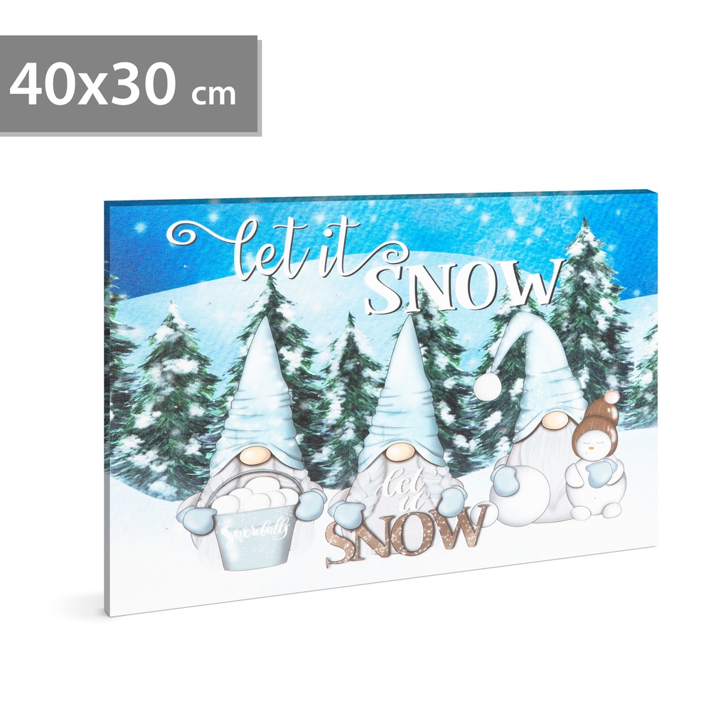 [58479] Tablou LED, Let it snow, 2xAA, 40x30cm